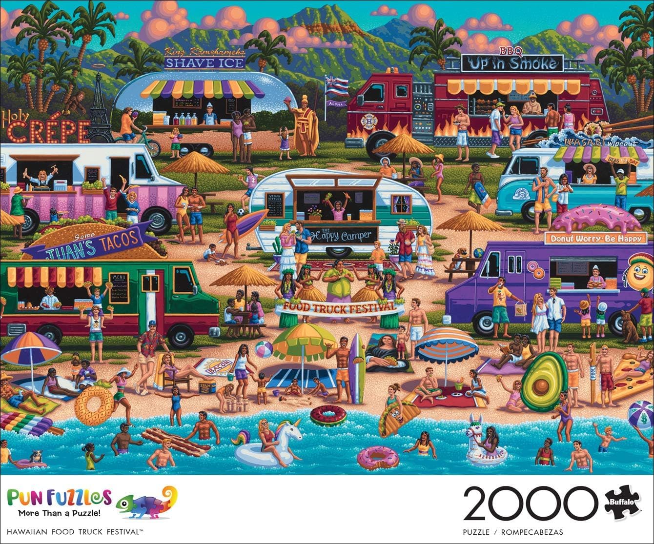 Buffalo Games - Heritage Artworks - Hawaiian Food Truck Festival - 2000 Piece Jigsaw Puzzle for Adults -Challenging Puzzle Perfect for Game Nights - Finished Size is 38.50 x 26.50 - Image 3
